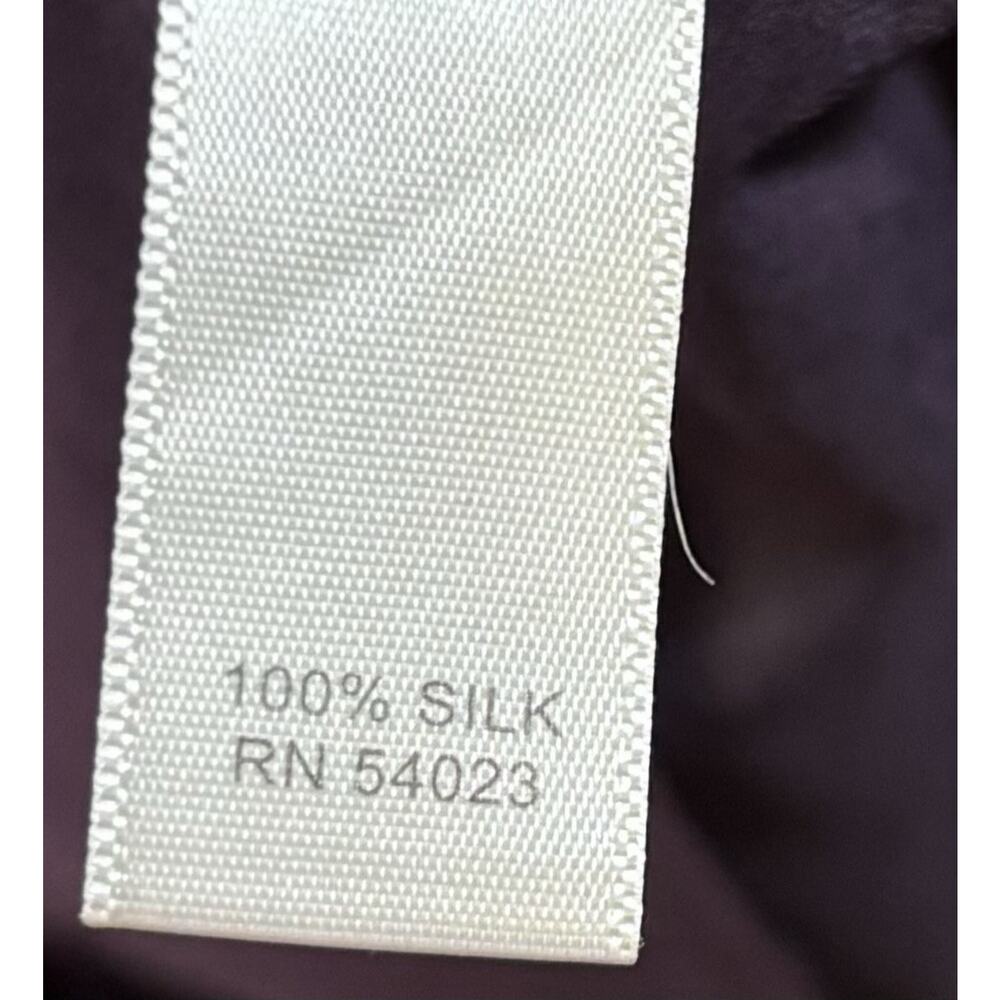 Banana Republic Silk Blouse Petite 6 Purple Minimalist 3/4 Sleeve‎ Top Chic - Picture 5 of 7